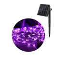 Sunshine String Lights Reusable Two Light Modes Silicone Outdoor Solar String Lights for Garden-Purple 20M