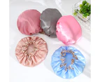 2 Pack Reusable Shower Cap, Large Caps for women, Double Layer Waterproof Hair Caps for Long Thick Hair Bath Caps for Hair Care-champagne