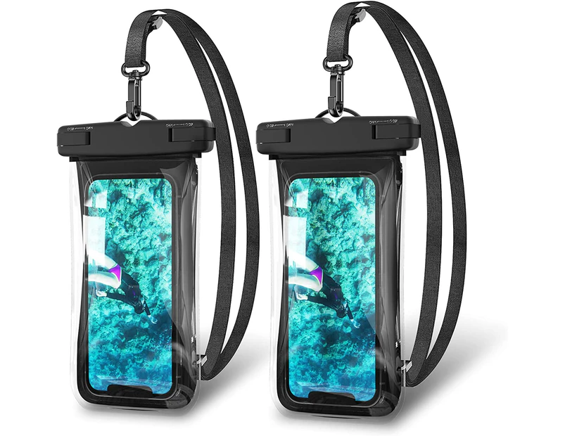 Cell Phone Waterproof Case (2 Pieces), Universal Cell Phone Water Protection Case, Waterproof Cell Phone Case