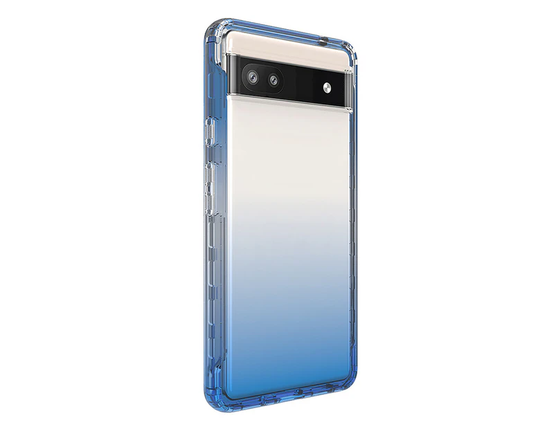 for Google Pixel 6/6A/7 Pro Case Phone Protector Anti-drop High Transparency Gradient 2 Layers Structure High Elasticity Phone Back Cover - Blue