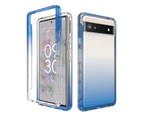 for Google Pixel 6/6A/7 Pro Case Phone Protector Anti-drop High Transparency Gradient 2 Layers Structure High Elasticity Phone Back Cover - Blue