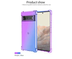 for Google Pixel 6/6A/7 Pro Case Phone Protector Anti-drop Gradient Shatter-Resistant Seamless Joint Air-bag with A Lanyard Hole Phone Cover - Blue