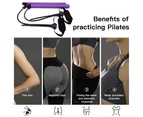 Pilates Exercise Stick Kit ，Portable Compact 3-Section Yoga Resistance Bands for Legs and Butt, Pilates Bar with Foot Strap for Full Body Workout
