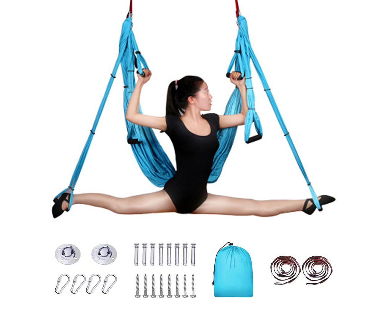 Antigravity Ceiling Hanging Yoga Sling, Aerial Yoga Hammock, Yoga Swing/ Sling/Inversion Tool, Aerial Trapeze with 3 Different Lengths of Handle :  : Sports & Outdoors
