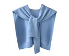 Women Shawl Super Soft Wear Resistant Eye-catching Women All-Match Knitting Shawl Long Neck Wrap Birthday Gift Blue