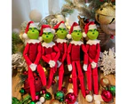 Christmas Grinch Inspired On The Shelf Xmas Ornament Elf Doll - Green