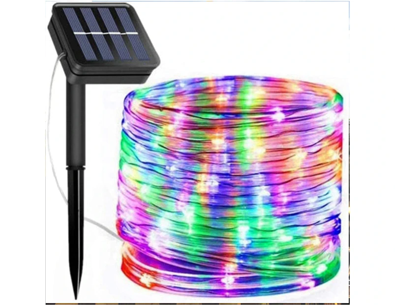 1Pcs - 12M 100 Lights Solar Tube Light String [Solar Eight Functions] Color