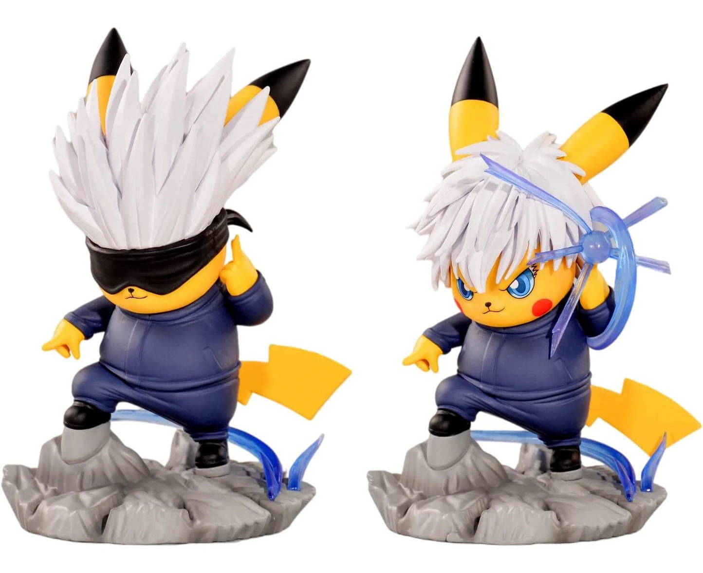 Pikachu Cosplay Jujutsu Kaisen Figure Gojo Satoru Figure Anime Action Figure Two Style Heads Inside Collection Statue Figurine Birthday Gifts PVC