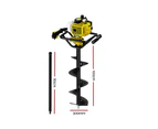 Giantz 92CC Post Hole Digger Petrol Auger Drill Borer Fence Earth Power 300mm