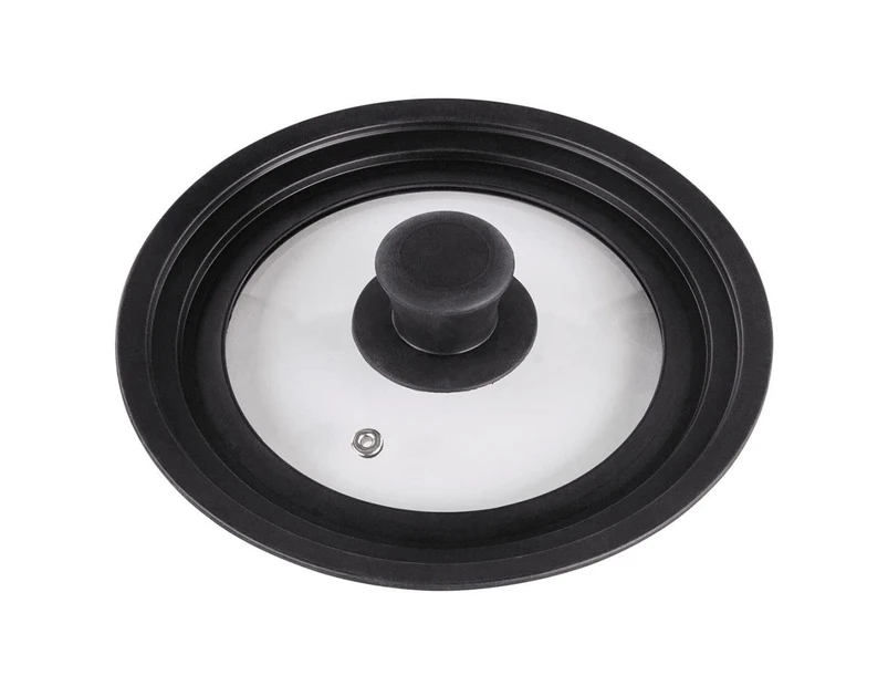 Universal Lid for Pots, Pans and Pans - Tempered Glass with Heat Resistant Silicone Rim, Fits 16-18-20cm Diameter Cookware