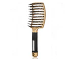 Big Curved Pork Ribs Comb Bristles - GoldHair brush boar bristles,ventilated comb hair brush Arc-shaped ventilated hair brush