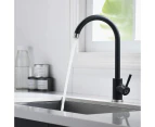 Black Kitchen Faucet, Single Handle High Arc Sink Faucet, Swivel 360 Degree Stainless Steel Kitchen Sink Faucet for Kitchen Bar Sink, Matte Black