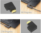 Set of 4 Angled HDMI Adapter 90 and 270 Degree HDMI Coupler Male to Female Vertical Flat Adapter Bracket