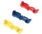 60Pcs (30 Pairs) Premium T-Junction Connector Quick Connector Kit: T-Junction + Fully Insulated Tab -- Red 20Pcs, Blue 20Pcs, Yellow 20Pcs