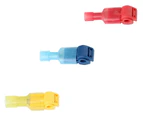 60Pcs (30 Pairs) Premium T-Junction Connector Quick Connector Kit: T-Junction + Fully Insulated Tab -- Red 20Pcs, Blue 20Pcs, Yellow 20Pcs