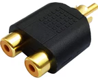 RCA Splitter Adapter, Gold Plated 1 RCA Male to 2 RCA Female Jack Video Audio Y Splitter Adapters Connector for Audio Video AV TV Cable Converter