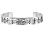 GUESS Knight Flower C-Bangle - Antique Silver