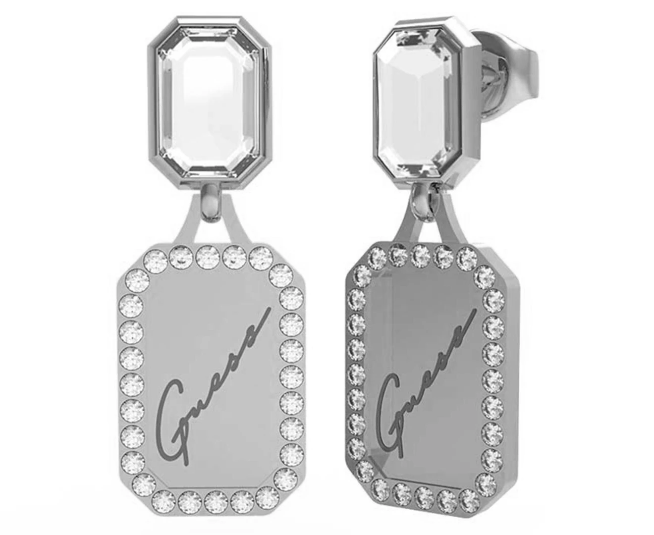 Guess Jewels Rhodium Plated Earrings Mod. Jube01132jwrht U