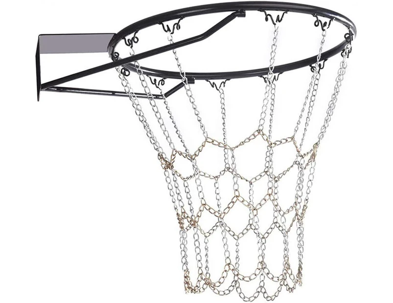 Metal Chain Basketball Net Replacement For Outdoor Indoor Standard Rim 12 Hooks Iron Chain Basketball Net