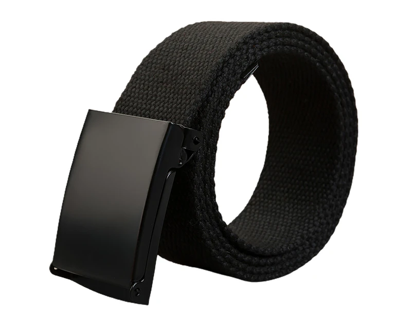 Men Belt Wide Pure Color Fabric Simple Women Waist Strap for Daily Wear Black