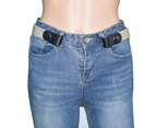 Belt All-match Adjustable Faux Feather Strong Construction Belt Strap for Jeans Beige