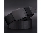 Men’s Cool Canvas Fabric Webbing Durable Outdoor Camping Tactical Waist Belt Black