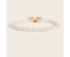 Women Waist Belt Butterflies Shape Faux Pearl Elegant Elastic Hollow Out Decorate Adjustable Youthful Exquisite Waist Strap Waist Jewelry Accessories White