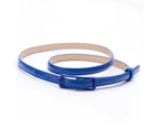 Belt Thin Style Adjustable Faux Leather Women Waist Belt for Daily Wear Dark Blue
