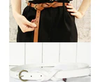 Women\'s Vintage Simple Thin Waist Belt Metal Buckle Skinny Faux Leather Belt Red