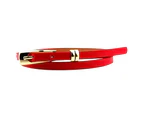 Fashion Women Candy Color Thin Narrow Faux Leather Dress Belt Buckle Waistband Red