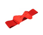 Women Elegant Wide Stretch Buckle Bowknot Waistband Cute Waist Elastic Bow Belt Red