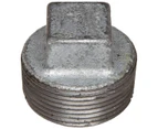 (1.9cm , 1) - Anvil 8700159901, Malleable Iron Pipe Fitting, Square Head Plug, 1.9cm NPT Male, Galvanised Finish