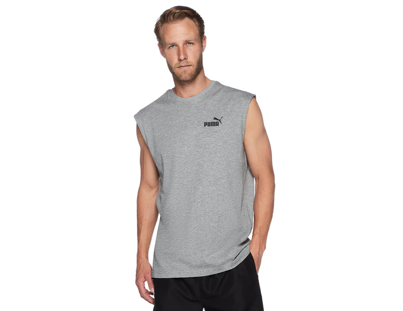 Puma Men\'s Essentials Sleeveless Tee T-Shirt Heather - Tshirt / Medium / Grey