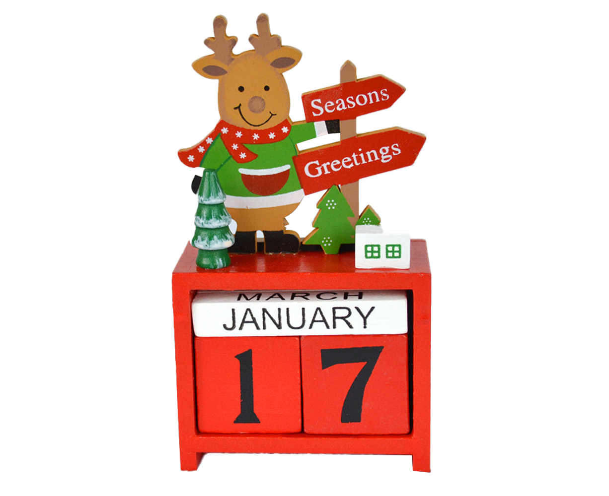 Christmas Countdown Advent Calendar With Numbers Wooden Blocks