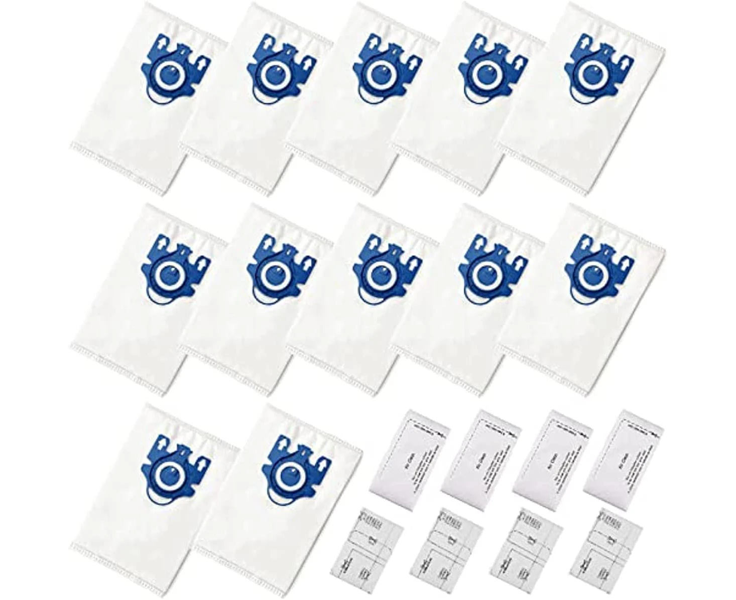 12 Pack Compatible Mile GN Vacuum Bags + 4 Pairs Pre-motor and Post-motor Filters - Miele GN Bags Classic Series Canister