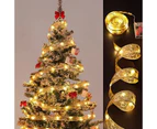 Christmas Fairy Lights, 5M Golden Ribbon Christmas Lights Battery Operated String Lights for Christmas Tree Xmas Decoration -Gold