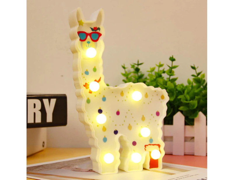 Alpaca Toys Led Night Light Kids Wall Decor For Bookshelf Living Room Bedroom Home Gifts Llama Lamp (Battery Operated)