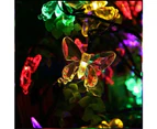 1Pcs Solar Butterfly String Lights - [8 Solar Modes] [6.5M 30 Lights] [Colorful Butterfly]