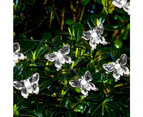 1Pcs Solar Butterfly String Lights - [Solar 8 Modes] [6.5M 30 Lights] [White Butterfly]