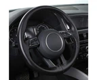 1 Pcs Leather Steering Wheel Cover, Breathable Non-Slip Design, Soft And Comfortable Feeling-Perforated Black Line