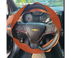 1 Pcs Leather Steering Wheel Cover, Breathable Non-Slip Design, Soft And Comfortable Feeling-Coffee Brown Perforation