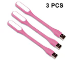 3Pcs Light Pink Mini Led Usb Interface