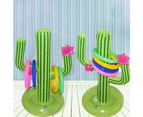 Inflatable Cactus Ring Toss Game Set Target Toss Floating Swim Ring Toss Includes Inflatable Cactus, 4 Color Rings For Fiesta Party
