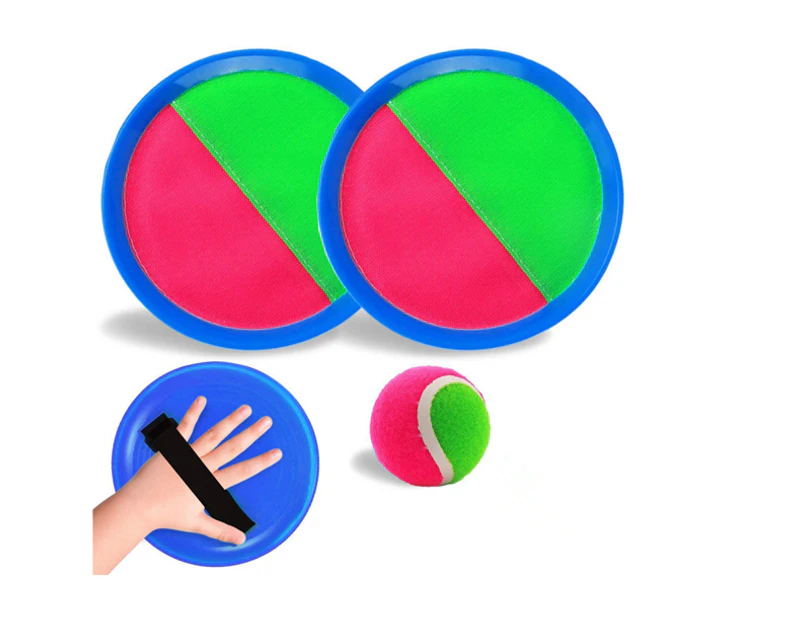 Toss Ball Sport Game Self-Stick Disc Paddles Tennis Toy Ball Toss And Catch Sports Ball Game Self Adhesive Racket Set