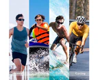 Polarized Sports Sunglasses，for Men Women Cycling Running Driving Fishing Glasses-Black frame gold film