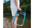 Fulllucky Folding Stool Strong Load Bearing Non-slip Collapsible Rust-proof High-strength Rest Aluminum Alloy Mini Picnic Fishing Campi-Lake Blue