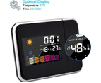 Projection Alarm Clock, Lcd Projection Digital Alarm Clock, Usb Charging Lcd Color Display Lighting Digital Snooze Alarm Clock, With Temperature Display Hy