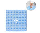 Square Shower Mats Non-slip Anti Mold Bath Mats Machine Washable Bathroom Mat with Suction Cup, Antibacterial Rubber Children's Shower Mat with Drainage Ho