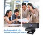 1080P Hd Webcam With Microphonewebcam, 1080P Full Hd Webcam, Speaker + 4 Stereo Noise Cancelling Microphones