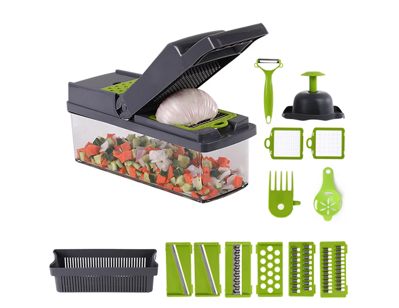 Vegetable Slicer, Onion Mincer Chopper, Vegetable Chopper, Cutter, Dicer, Egg Slicer with Container